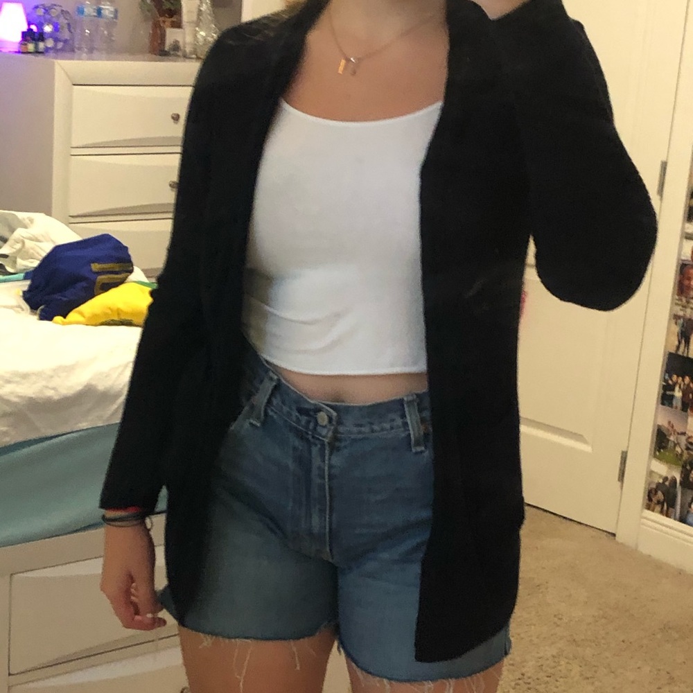 black cardigan